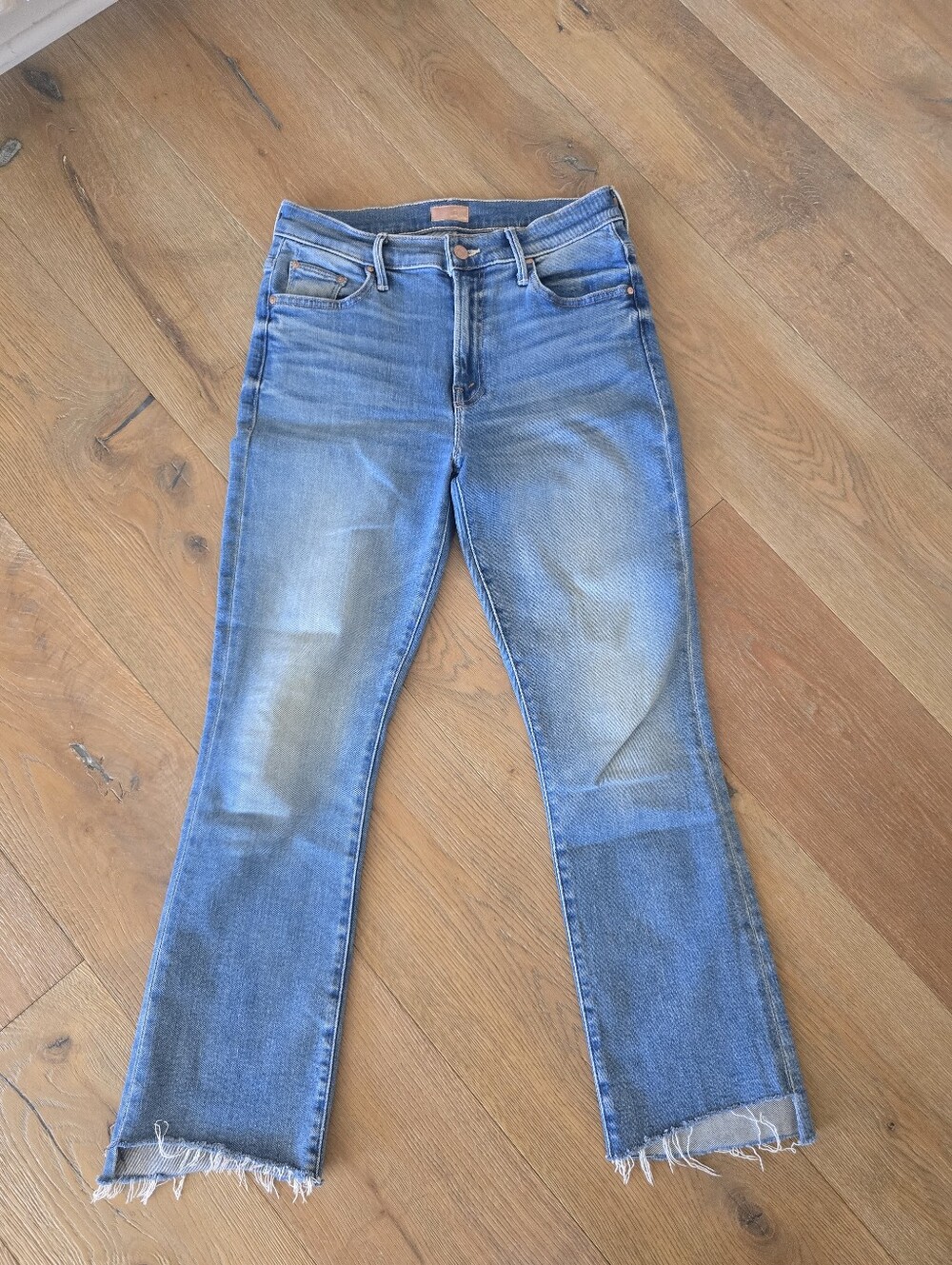 MOTHER  Women's Blue Straight-Leg Jeans